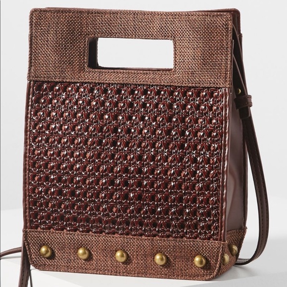 Anthropologie Woven Basket Crossbody Purse